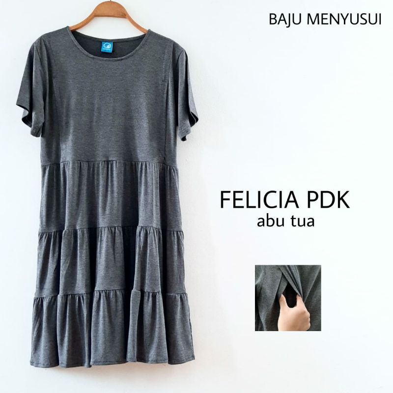 MAMIGAYA Nursing Wear FELICIA Pendek Dress Menyusui Baju ASI