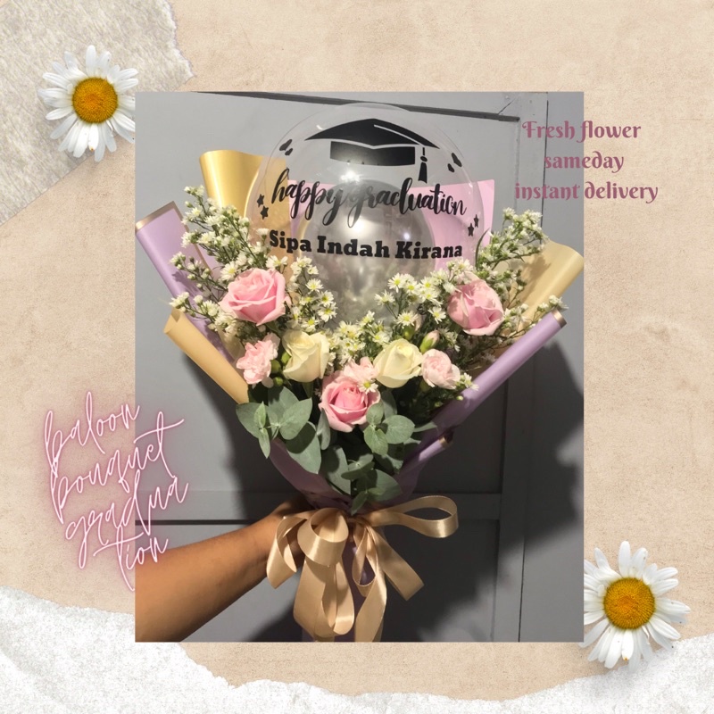 buket balon wisuda ,buket bunga wisuda / handbouquet/ballon bouquet/bunga ultah/birthday bouquet