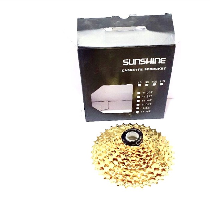 Sproket cassette sepeda Sunshine gold 9speed 11-36T