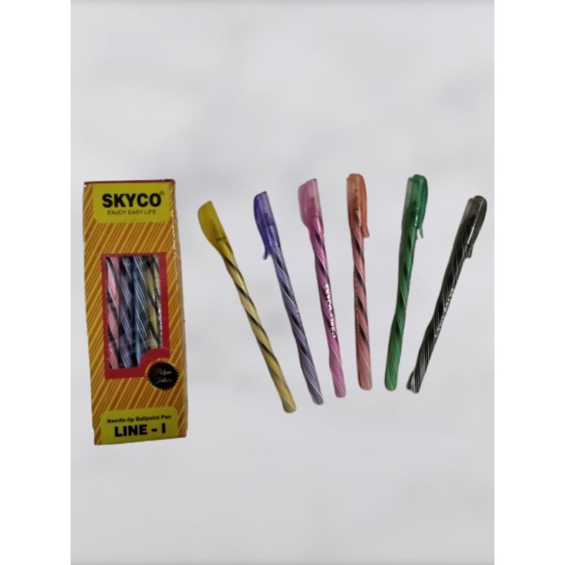 

Pulpen Bolpoin Hitam Ballpoint Pen Skyco Line I Black Murah