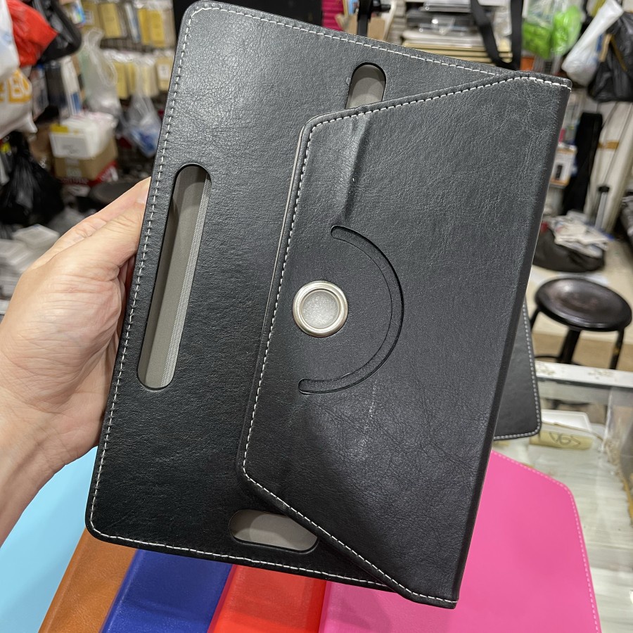 flip cover book cover universal tablet 7/8/9/10 inch rotary 360 style kulit PU leather premium