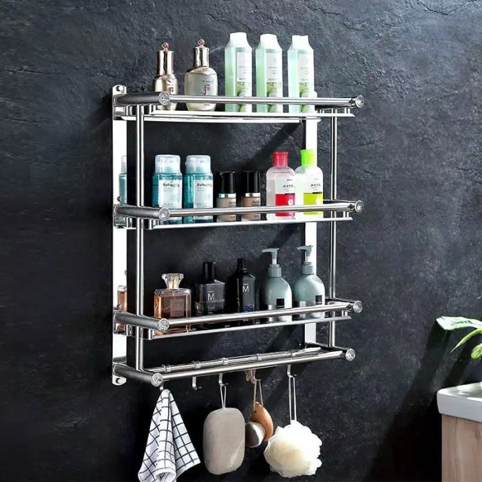 Rak Dinding 3 Susun Kamar Mandi Rak Handuk Sabun Stainless steel