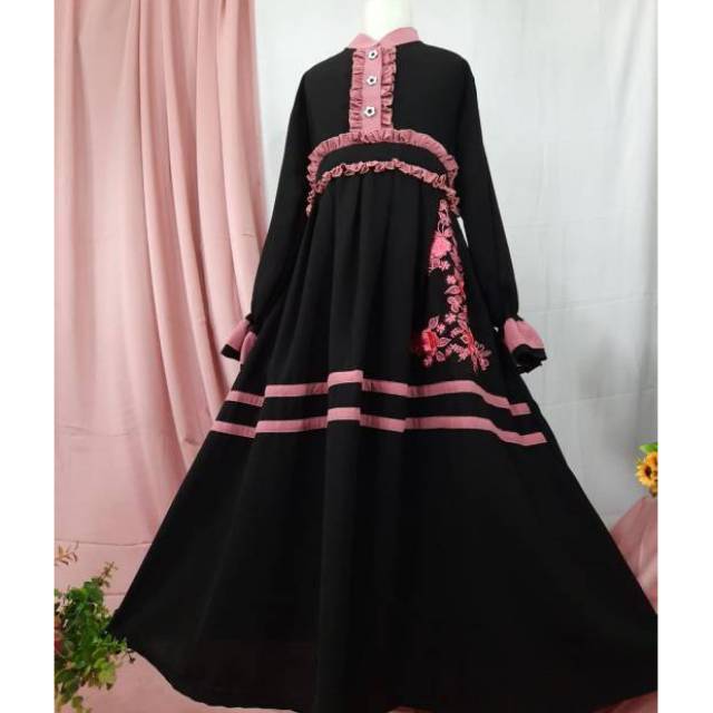 Set banat safar dan jilbab cadar tali anak 5-10 tahun/set gamis syar'i  anak