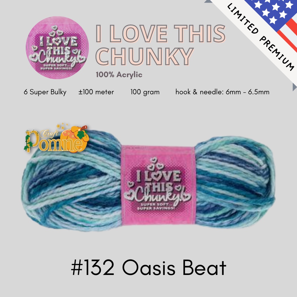 LIMITED USA - I LOVE THIS CHUNKY YARN - BENANG  ACRYLIC PREMIUM SOFT CROCHET KNITTING YARN