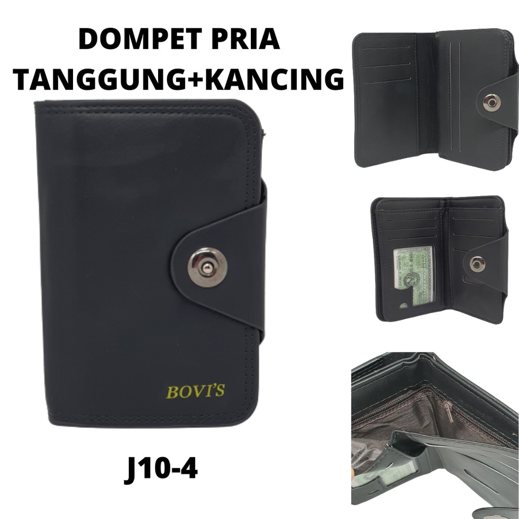 Dompet Pria Tanggung 3/4 Terbaru Model Kancing Magnet Bahan Kulit Sintetis Premium Keren Anak Muda