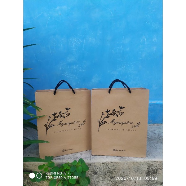 

Tas Kertas/Paperbag kraft coklat P.22cm x L.7cm x T.27cm