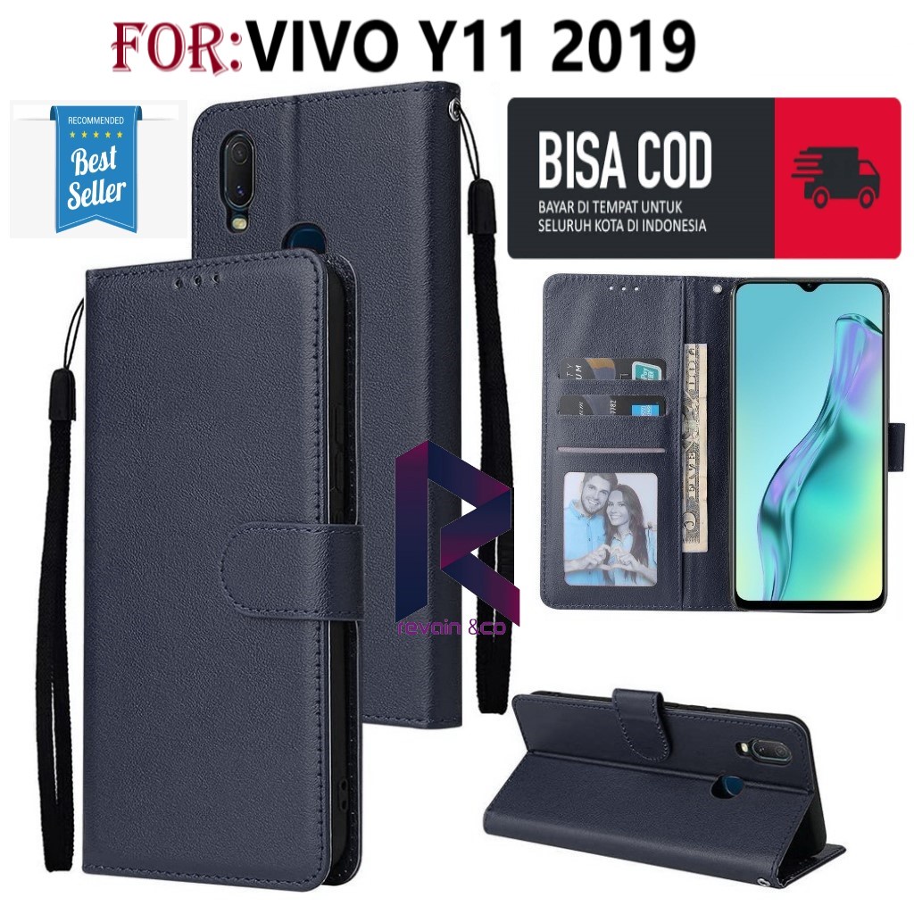 FLIP COVER VIVO Y11 CASING DOMPET FLIP WALLET LEATHER KULIT PREMIUM SARUNG BUKA TUTUP FLIP CASE VIVO Y11