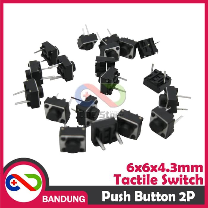 TACTILE SWITCH PUSH BUTTON 6X6X5 MM 2P 2 PIN PUSH-ON MOMENTARY