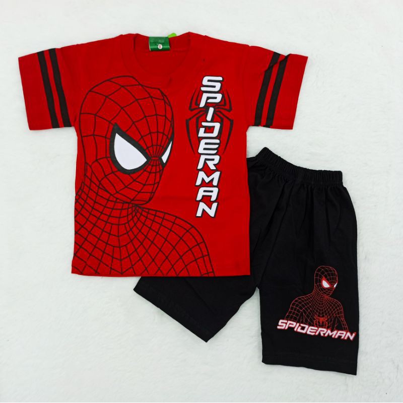 Ss#172 Setelan Anak Size 2-4th bahan Kaus motif Superhero / Baju Set Anak Cowok / Pakaian Anak Cowok