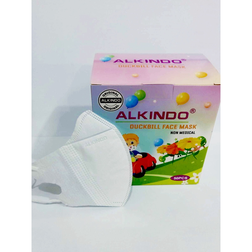 MASKER DUCKBILL ANAK ALKINDO GARIS ISI 50PCS [SWEETSPACE]