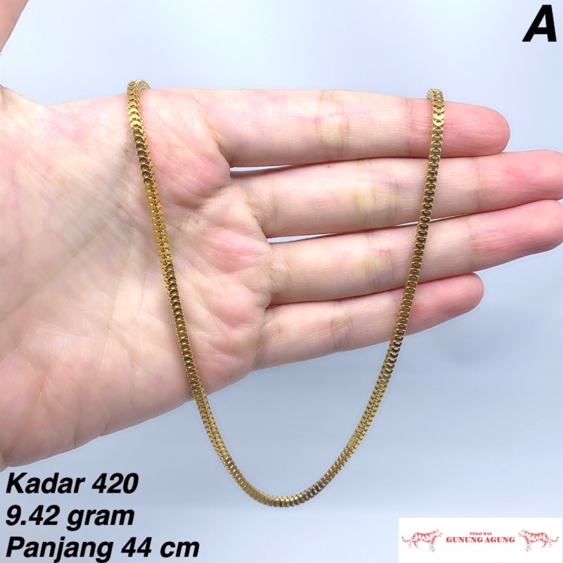 EMAS Kalung Mas 10 Gram Emas Asli Kadar 40% Susun Sirih Milano Ice Rantai Nori Toko Mas Bekasi Kado 