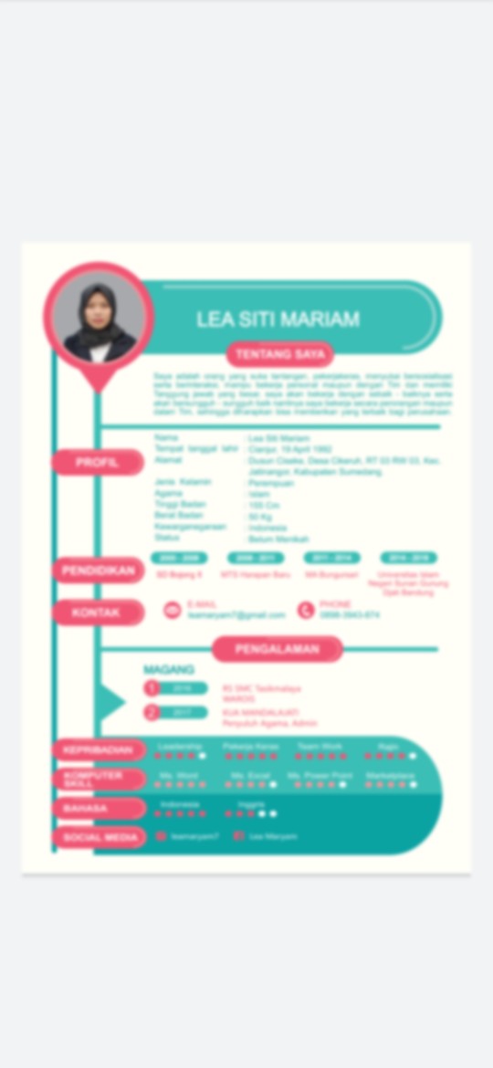 Jasa Desain Cv & Surat Lamaran (curriculum Vitae) [soft File]