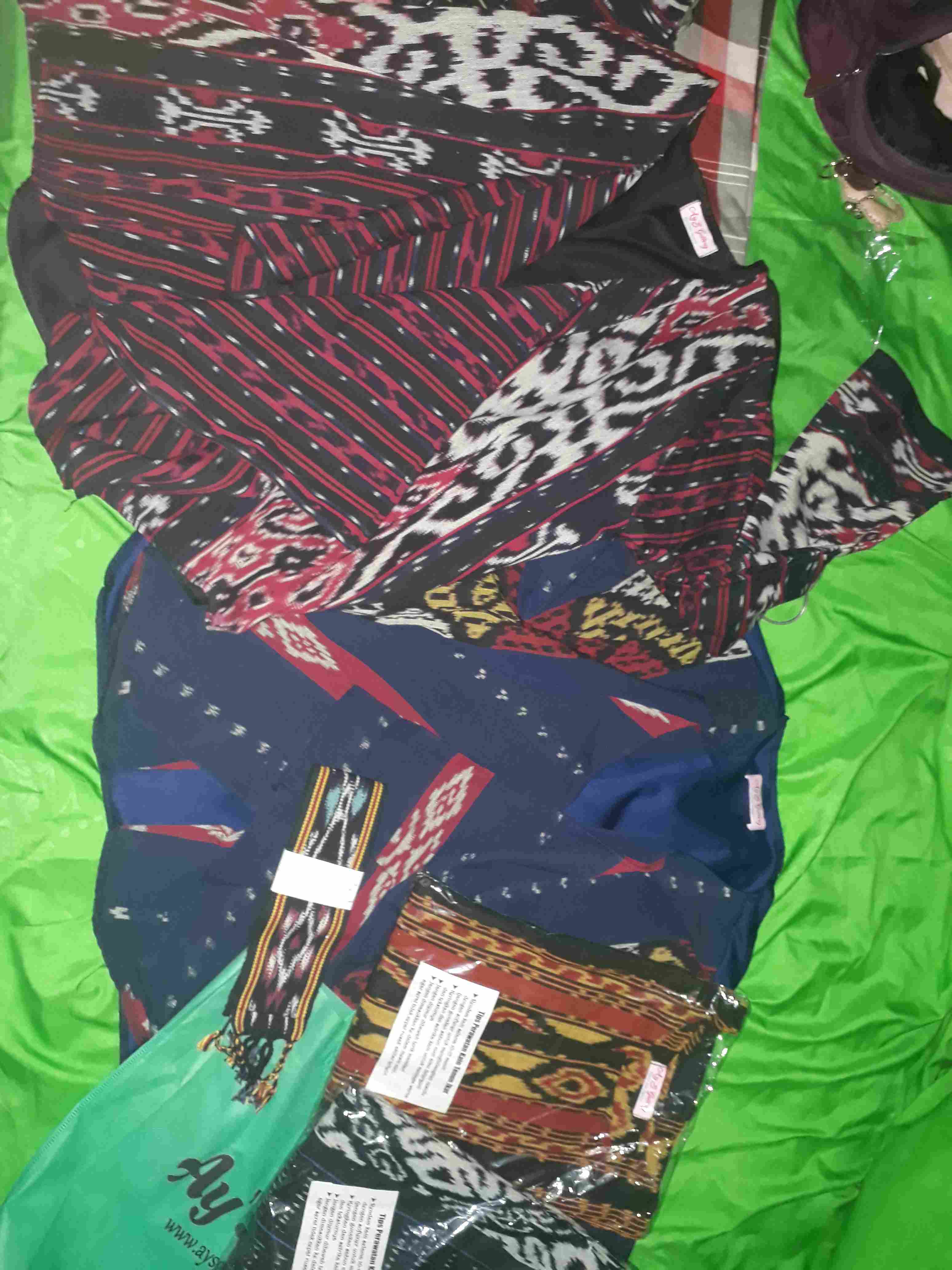 Long Outer Tenun Ikat Tradisional Asli Murah (seri Navy Navy)