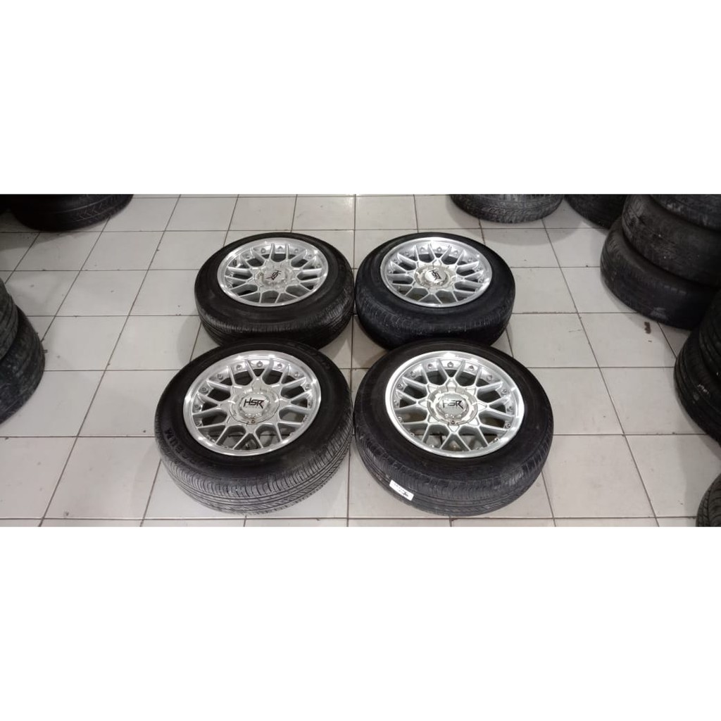 Pelek-Velg Mobil Bekas Model Hsr Formula R15 Pcd 4x100-4x114,3 Plus Ban R15