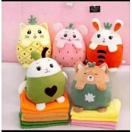 boneka selimut karakter buah 2 in 1