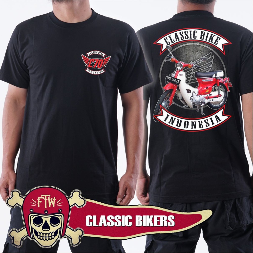 Classic Bike Kaos C70 Kaos Honda Baju Motor Kaos Fake C70 Kaos C70 Bebek Jahat Kaos Motor Shopee Indonesia