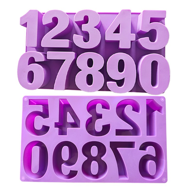 Glitter Arabic Numerals Epoxy Resin Mold Digital Number Pendants Silicone Mould DIY Crafts Decoration Jewelry Casting Tools silicone mold square