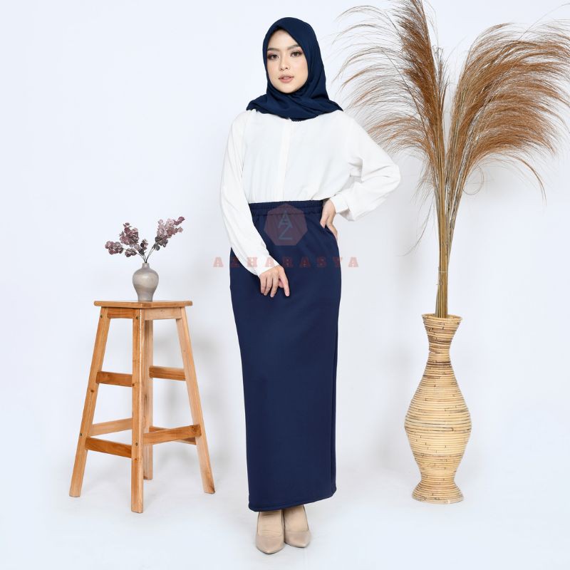 Rok span scuba fashion kerja kuliah wanita panjang best quality