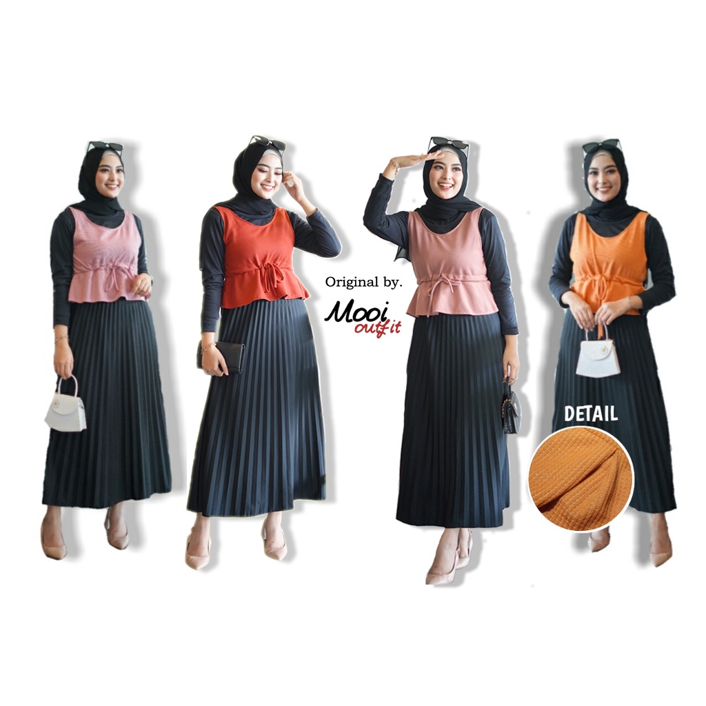 Blouse Atasan Wanita Rompi Serut Terbaru Atasan Baju Wanita Waffle Uniqlo Bahan Waffle Knit Premium Viral  Baju Atasan Wanita Dewasa Kekinian Atasan Wanita Blouse Baju Rajut Korea Wanita Style