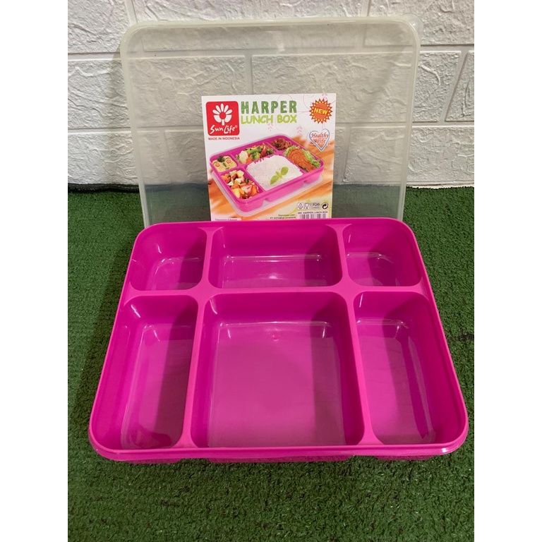 Sunlife lunch box kotak makan bento harper / sekat 6