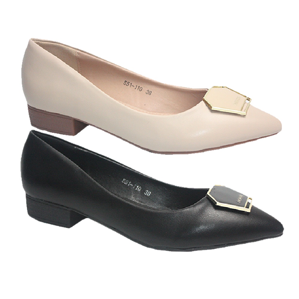 Sepatu Flat Shoes Wanita // Dr. Kevin Sepatu Wanita Hak Rendah Kotak Low Heels 551-110