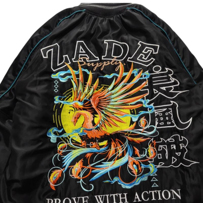 Bomber Sukajan Dragon Prove Zade - Jaket Pria Bomber Sukajan Varsity