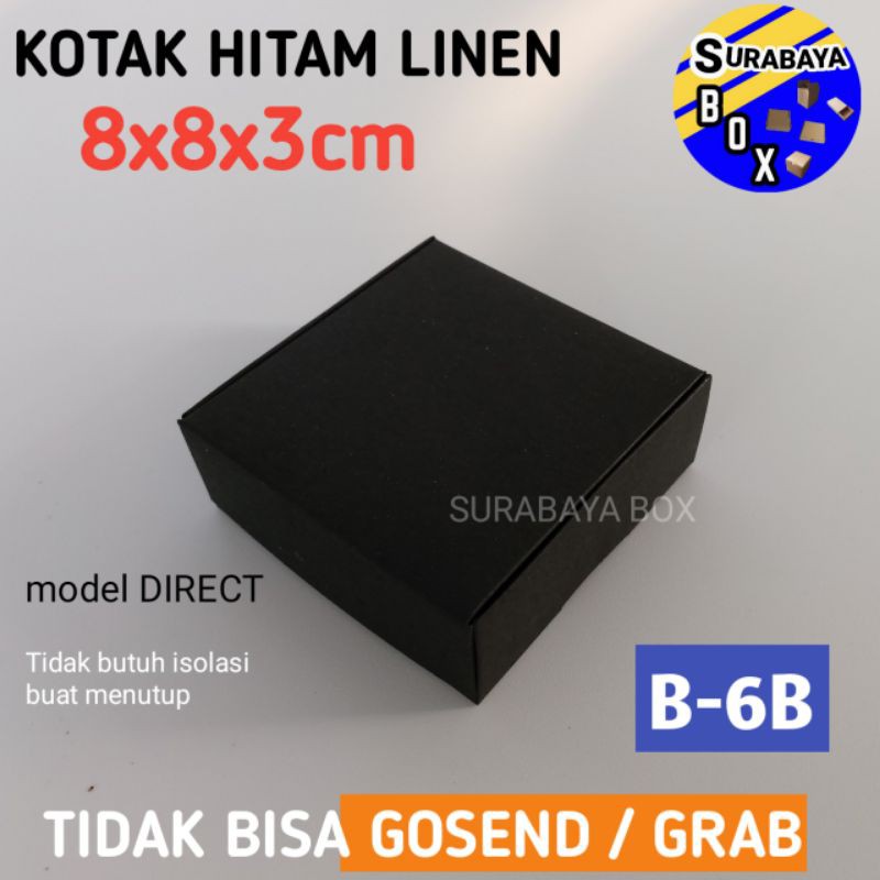 

36 PCS KOTAK HITAM 8x8x3 LINEN TEMPAT SOUVENIR PILLOW BOX KARDUS BUNGKUS KADO