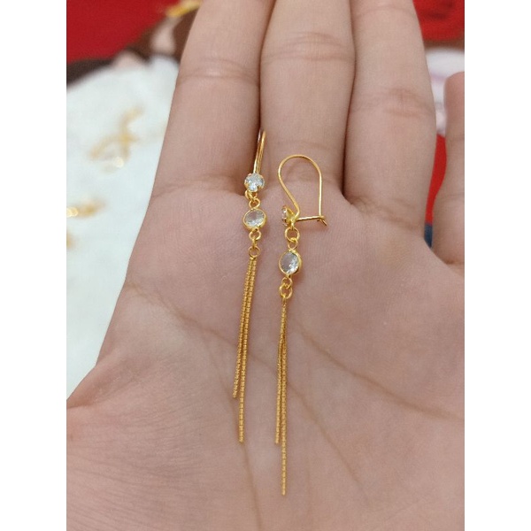 ANTING JURAI PANJANG PERAK 925 LAPIS MAS