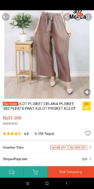  KULOT  PLISKET CELANA  PLISKET 302 PLEATS PANT KULOT  PRISKET 