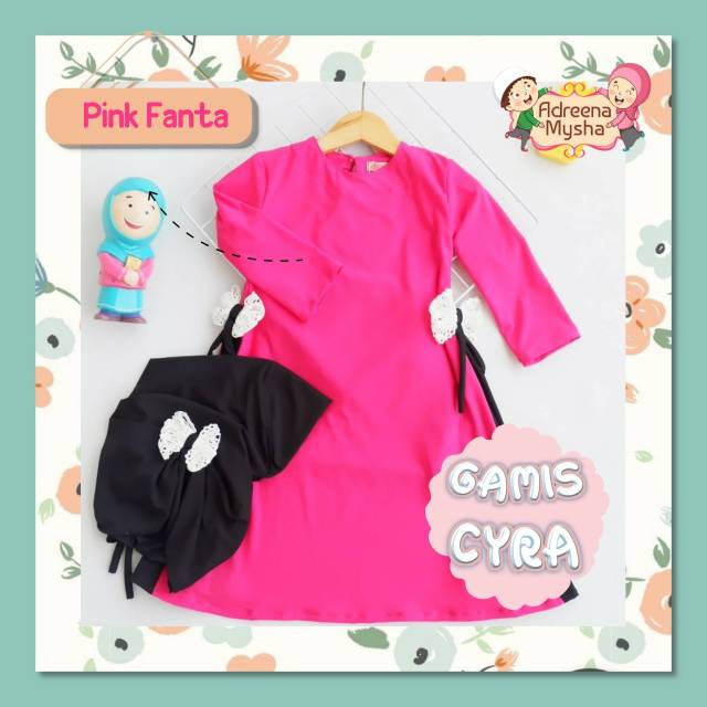 New Gamis Cyra Size 3-6 Tahun / Gamis anak jilbab anak / drees bayi hijab bayi