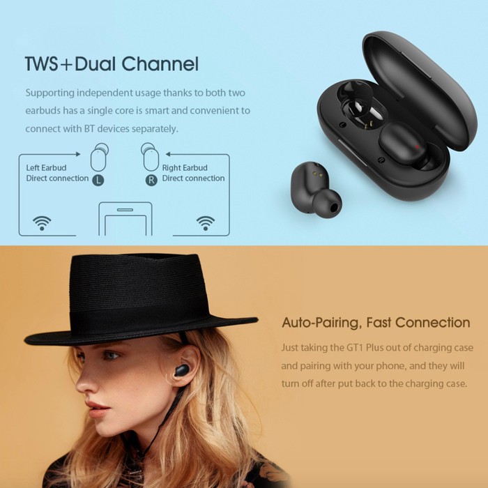 Haylou GT1 Plus TWS Wireless Earphone Bluetooth 5.0 Touch-4
