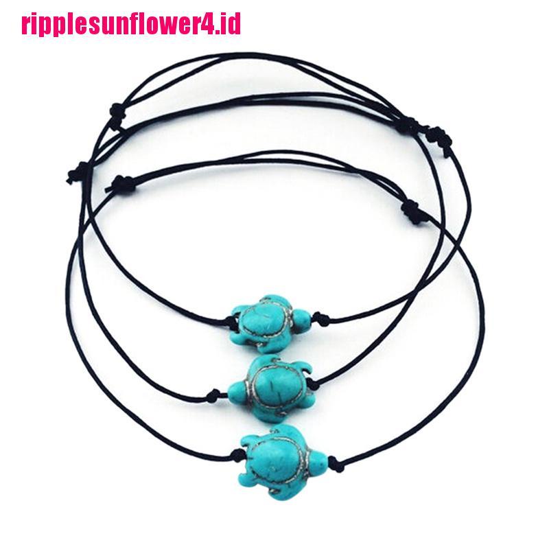 Gelang Kaki Boho Turquoise Bentuk Kura-Kura