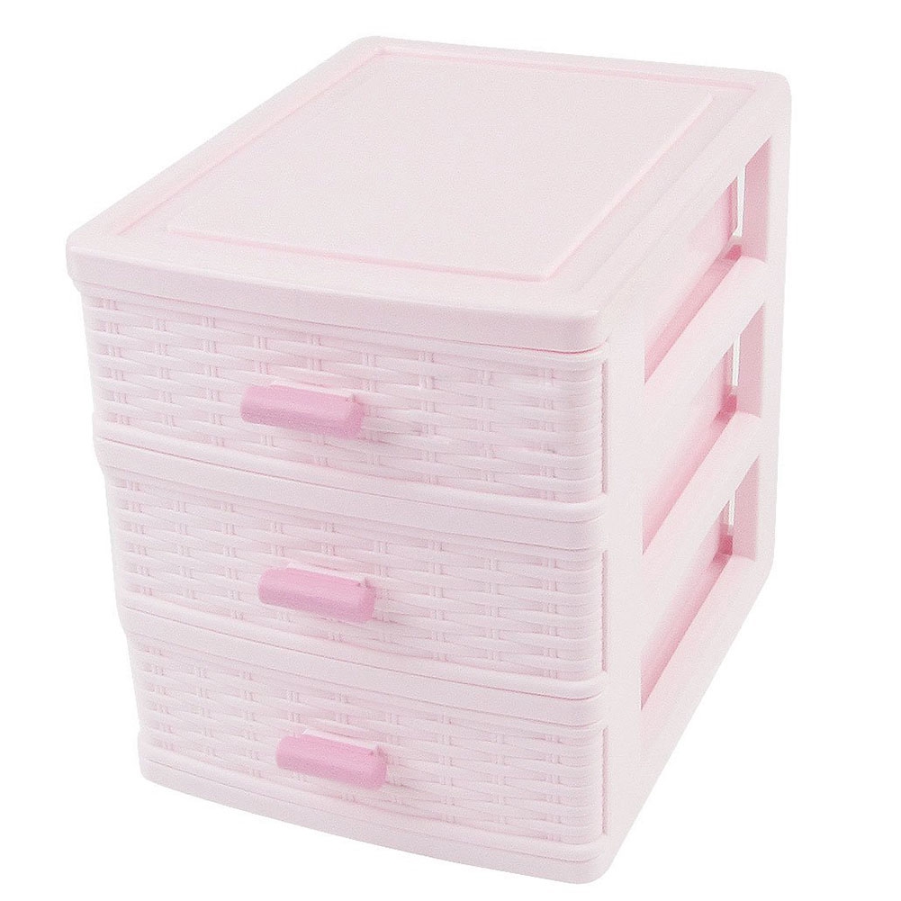 Plastic Drawer Designed 3 Compartment Jewelry Storage Box Pink Shopee Indonesia