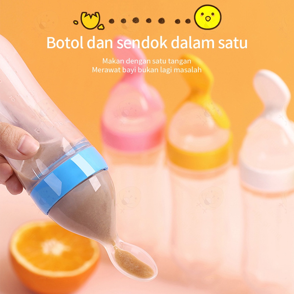 Lacoo Botol sendok makan bayi silicone Botol Dot Spoon Feeder