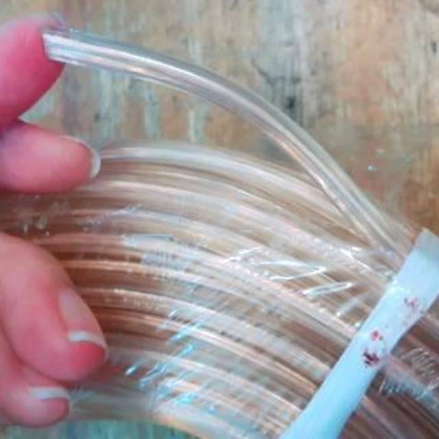 Kabel bening lampu hias atau kabel isi dua bulat bening