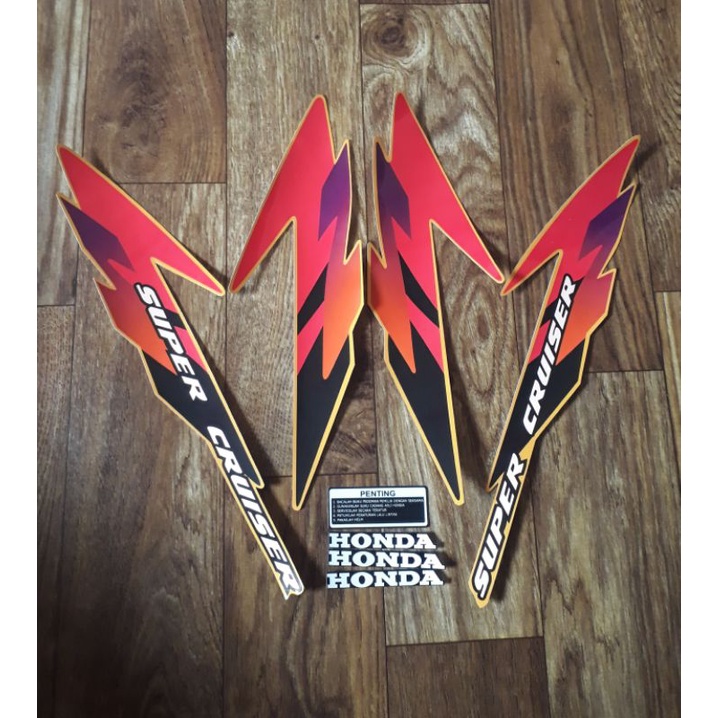 striping sticker stiker polet tiger lawas tilas kuning