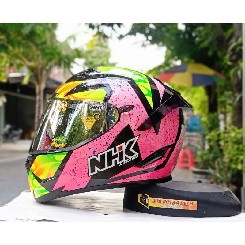 HELM FULLFACE NHK RX9 MOTIF KAREL ABRAHAM WINTER BLACK PINK