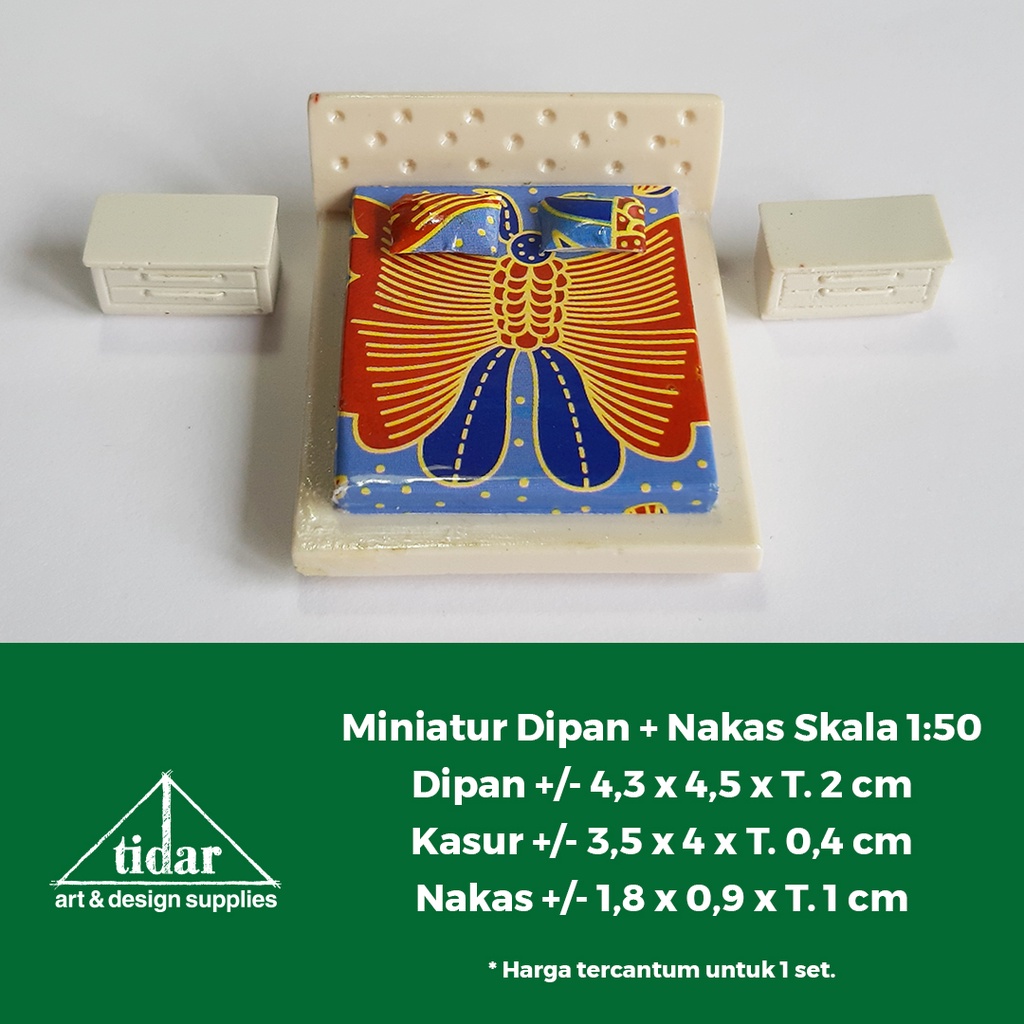 

[MR] Miniatur Maket Dipan / Ranjang / Kasur / Tempat Tidur Double Skala 1:50