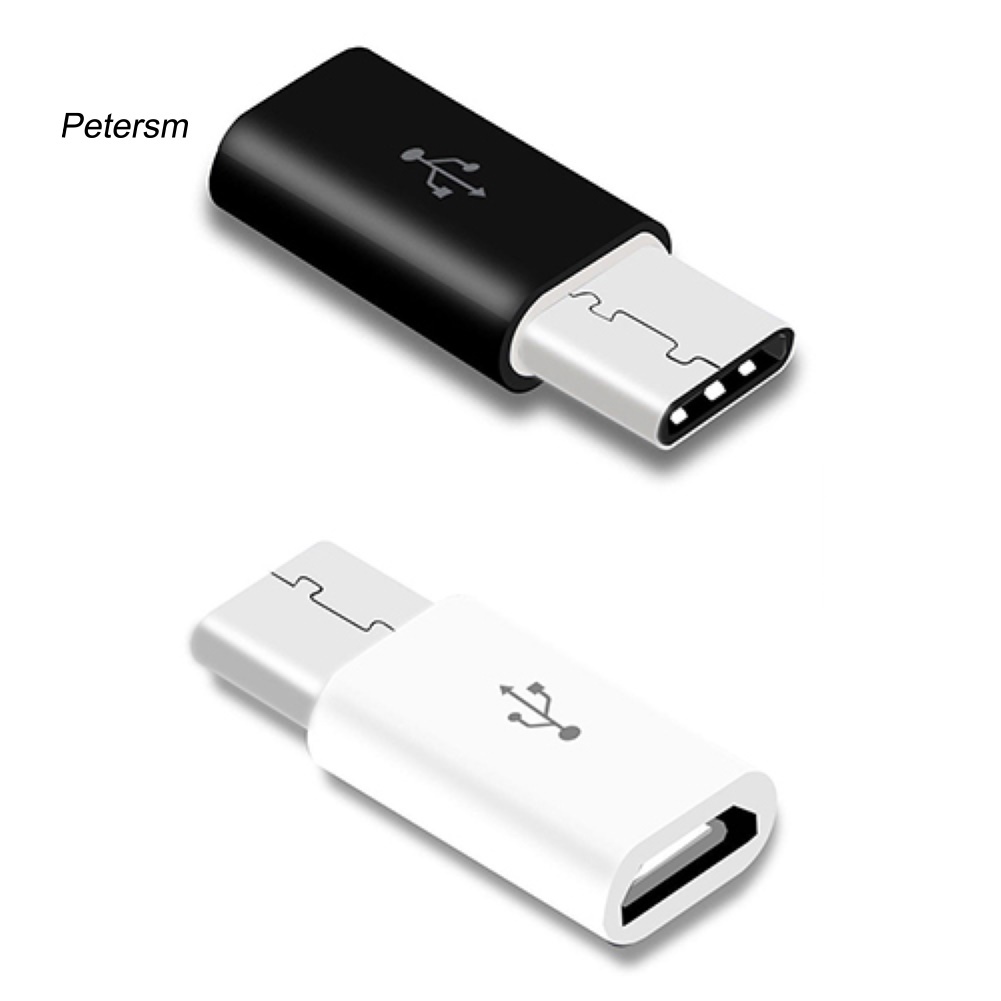 (Pt) 2pcs Adapter Konverter Data Micro Usb 2.0 5pin Female Ke Usb Tipe C 3.1 Male