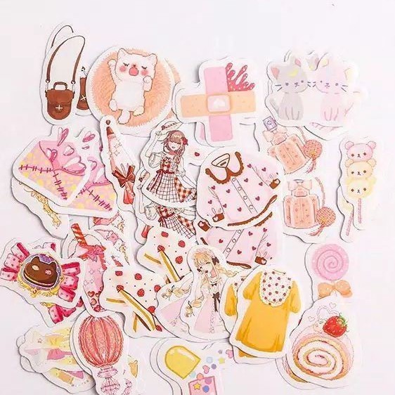 

stiker tema Girl Pink stuff