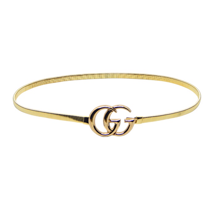 IKAT PINGGANG BELT WANITA METALIC ELASTIS SEUKURAN PINGGANG WANITA UFA - GUCCI GOLD L(R0O6) Ikat PIn