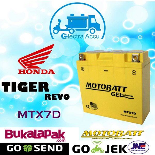 Aki Motor Honda Tiger Revo MTX7D Motobatt Aki Kering