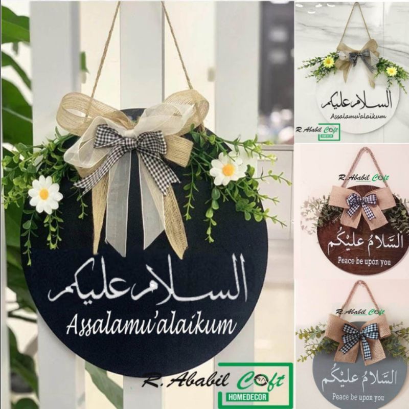 Hiasan Dekor Rumah / Hiasan Pintu Tulisan Welcome / Hiasan Dinding Murah / Hiasan Bulat Pintu  / Hia