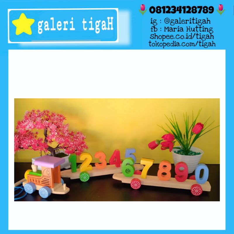 galeri tigaH KERETA ANGKA Gemilang Kereta Kayu Mainan Kayu Edukasi Educational Wooden Toys