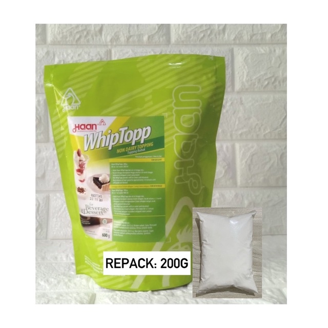 

REPACK: 200G - HAAN WHIPTOPP NON DAIRY TOPPING/ Wippy Cream Bubuk