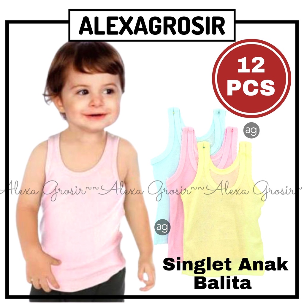 KAOS DALAM ANAK WARNA LUSINAN KIKI 12 PCS //alexa