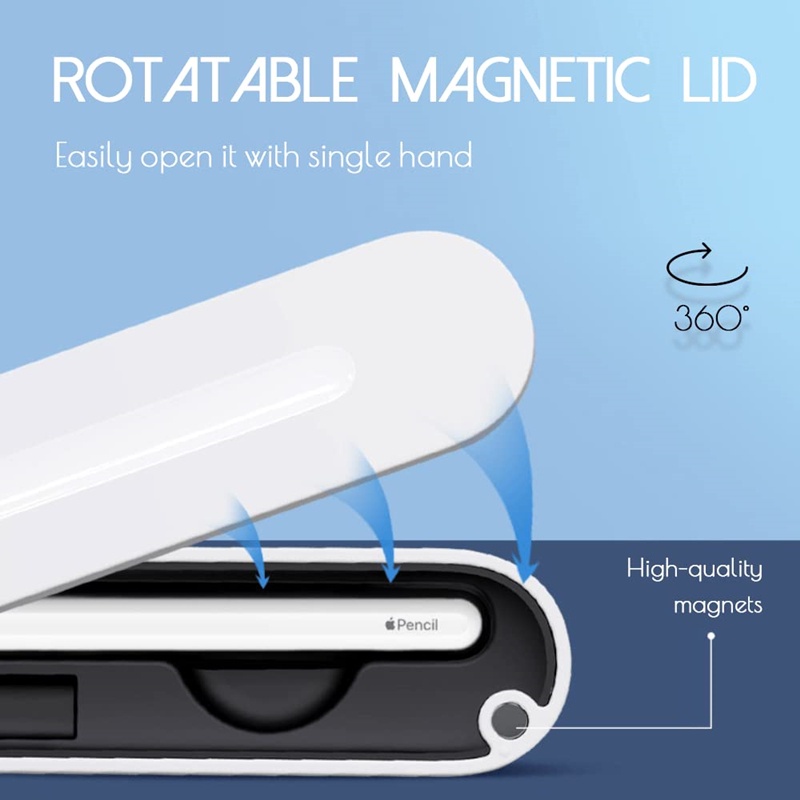 Kotak Penyimpanan Pensil Apple Huawei Dengan Tutup Magnetik Dapat Diputar