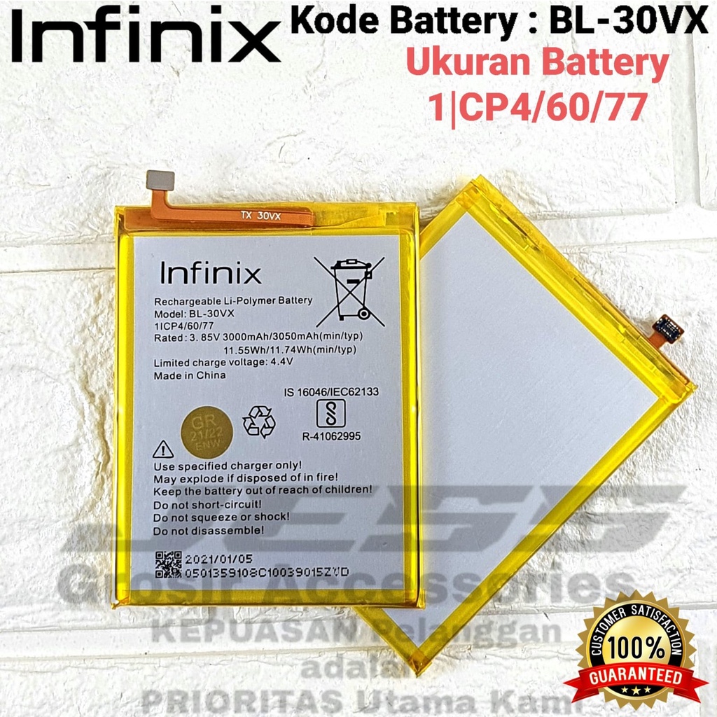 Baterai Battery Original INFINIX Smart 2 - X5515 - X5515F - Smart 2 Pro - X5514 - X5514D Kode Batre BL-30VX - BL30VX