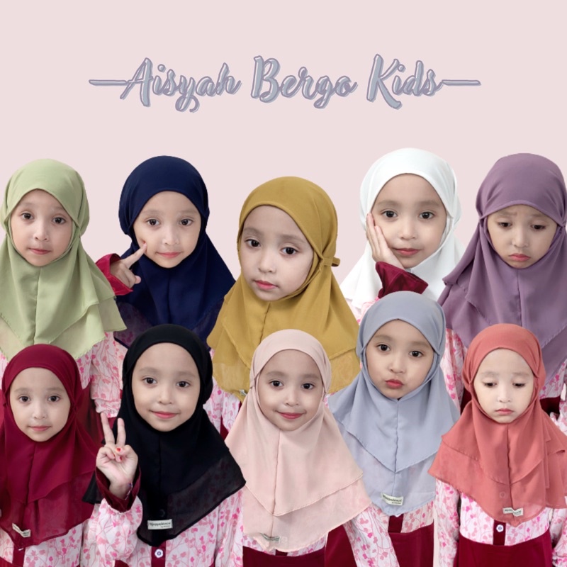Hijupfashion.id - Aisyah Bergo (Hijab Instan Anak Ceruti 2 Layer Tumpuk)