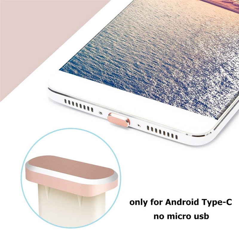 Portable Alloy Phone Anti Dust Charging Port Plug Set Accessories,USB Type-C Port and 3.5mm Earphone Jack Plug With Storage Box